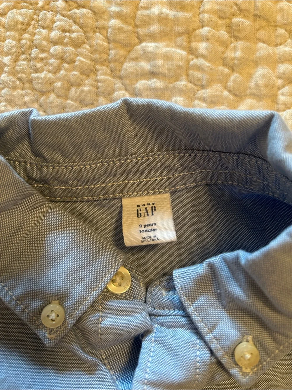 GAP Light Blue Button-Down Shirt with Pocket Embroidery